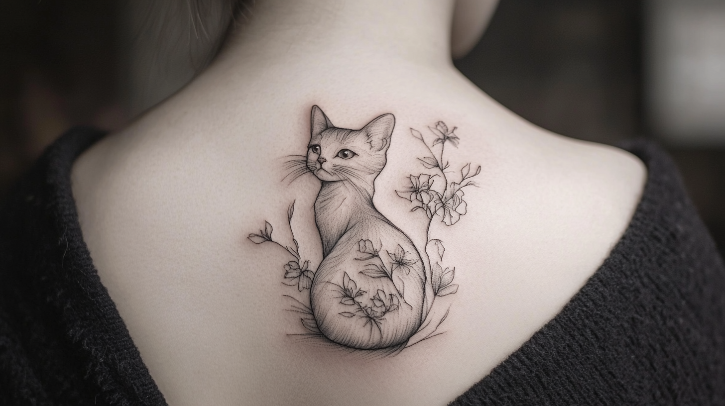 The Sleek Simplicity of Cat Outline Tattoos