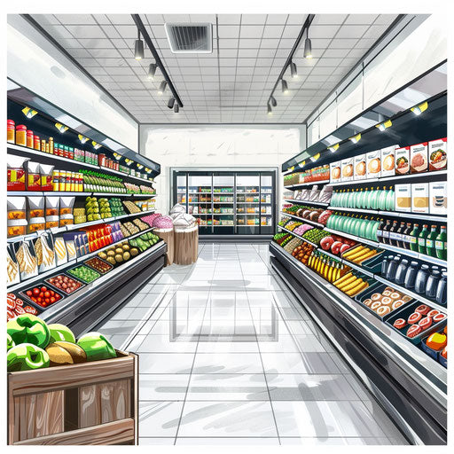 grocery aisle clipart