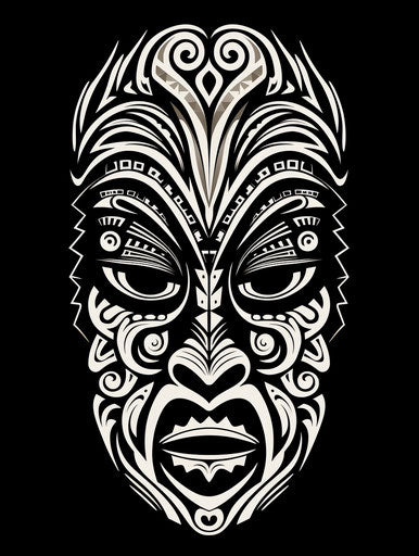 Maori Polynesian WARIOR TATTOO Stencil Template POWERFULL