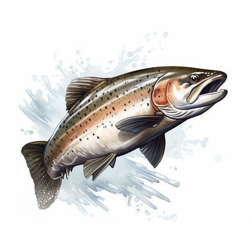 Trout Clipart In Chiaroscuro Art Style: 4k Vector Clipart – Imagella