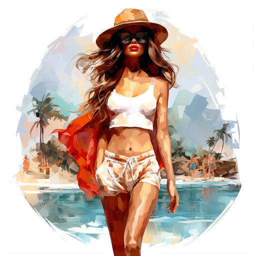 4K Bikini Clipart in Oil Painting Style Vector SVG IMAGELLA