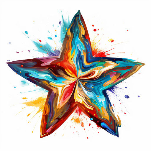 Christmas Star Clipart In Oil Painting Style Illustration: 4k Vector 