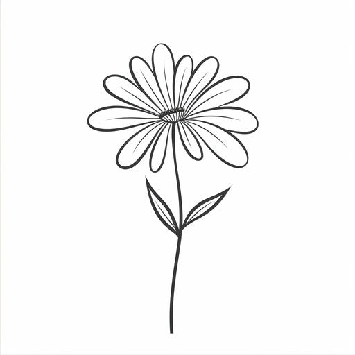 Minimalist Art Style Flower Outline Clipart: 4k & Vector Art – Imagella