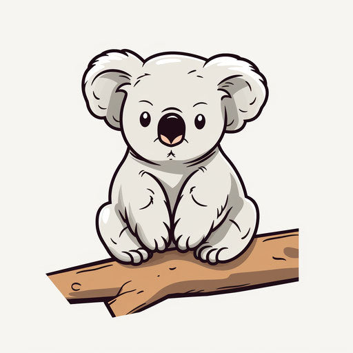 Cute koala clipart with watercolor illustration