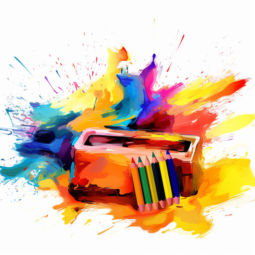 Watercolor Crayon Box With Crayons Png Design, Crayon Box