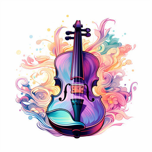 Clipart de violín 4K en arte de colores pastelClipart de violín 4K en arte de colores pastel  