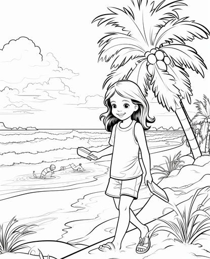 surfer girl coloring pages