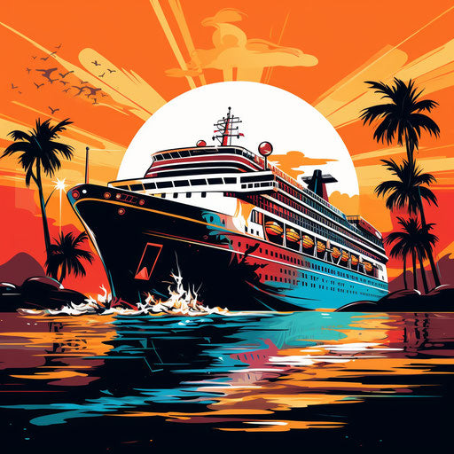 Cruise Ship Clipart In Chiaroscuro Art Style Art: High-res 4k & Vector 