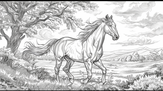 Banner about one of our most popular horse coloring pages.