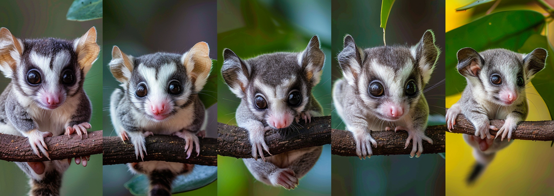 cute sugar gliders collage image