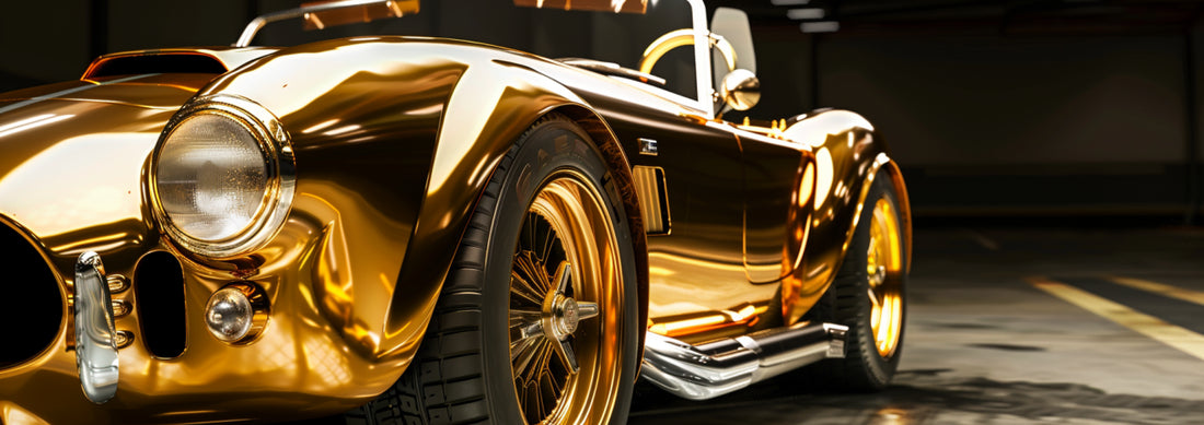 Golden car vinyl wrap