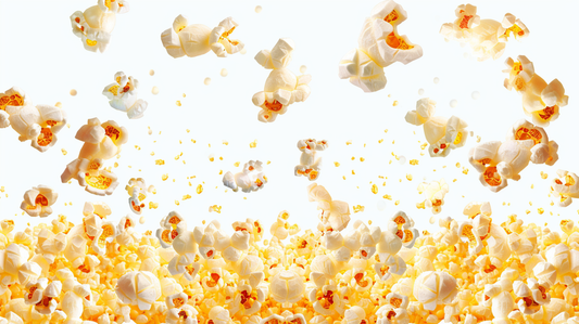 Illustration of popcorn with white background.