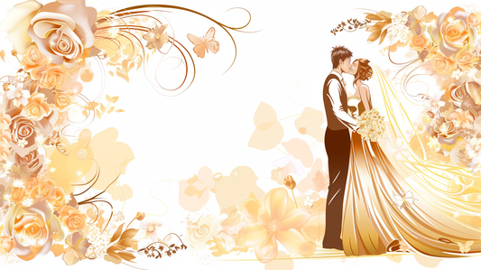 Elegant wedding clipart featuring romantic elements.