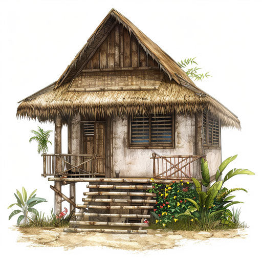 Vector & 4K Bahay Kubo Clipart in Photorealistic Style