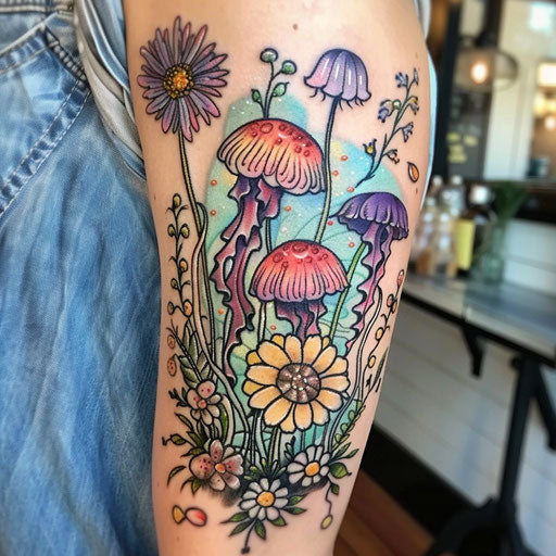Bold Wildflower Tattoo Flash Set