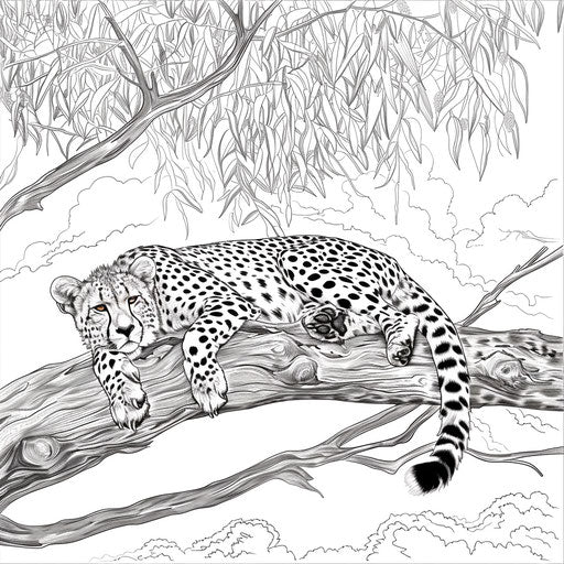 Dive into Cheetah Coloring Page - Artistic Activity – IMAGELLA