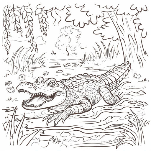 Creative Play: Alligator Coloring Page Fun – IMAGELLA