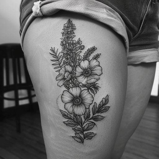 Wildflower Vector Tattoo Designs
