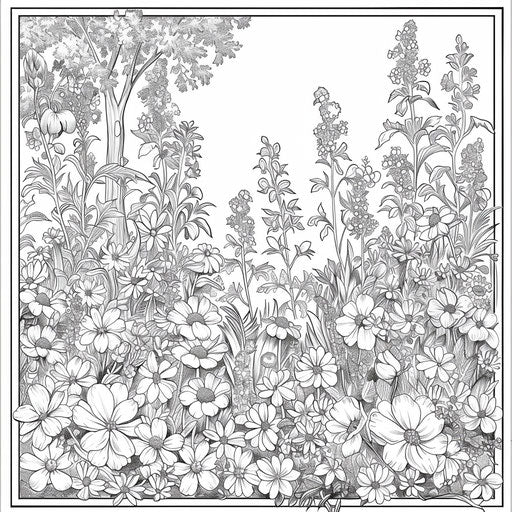 Explore & Learn: Floral Coloring Page for Kids – IMAGELLA