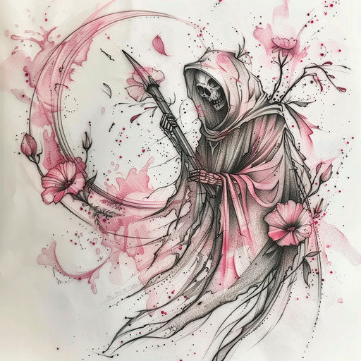 Artistic Reaper Death Seal Tattoo Sketches