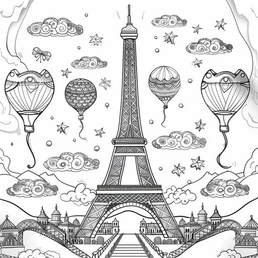 Fun Eiffel Tower Coloring Pages for Everyone – IMAGELLA