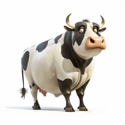 Cow Cartoon Png Clipart in Photorealistic Style: 4K Vector Clipart ...