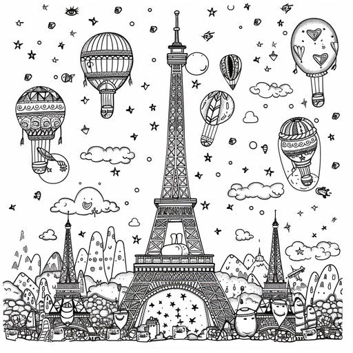 Enjoy Coloring With Eiffel Tower Sheets – IMAGELLA