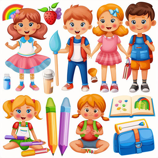 Kindergarten Clipart in Photorealistic Style Artwork: 4K Vector & SVG ...