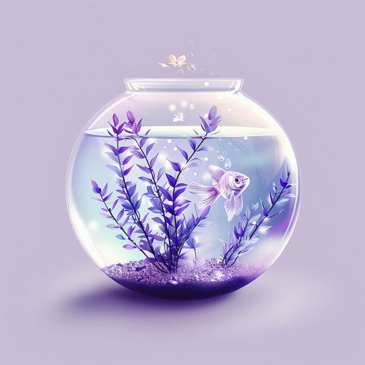High-Res 4K Fish Bowl Clipart in Photorealistic Style