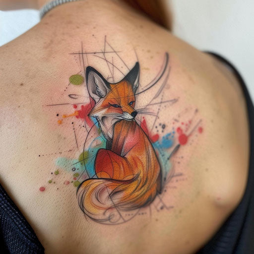 Colorful Fox Tattoo Artistry Set
