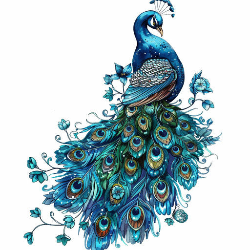 Peacock Body Art Tattoo Stencil Kit Imagella 4950