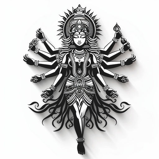 Durga Clipart in Photorealistic Style: High-Def Vector & 4K Clipart