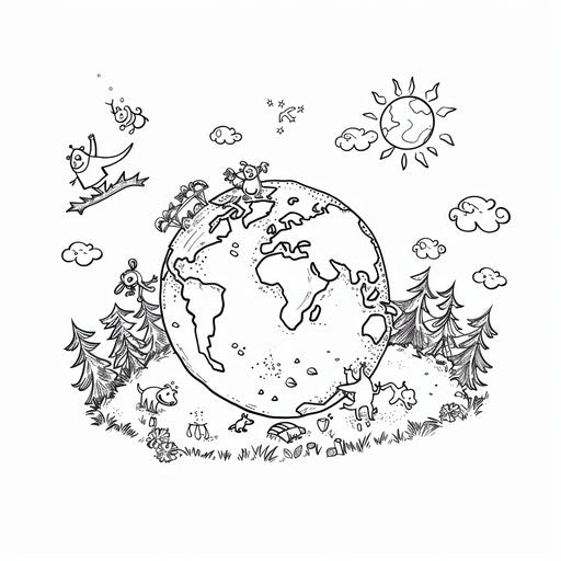 Engage with Earth Coloring Pages – IMAGELLA