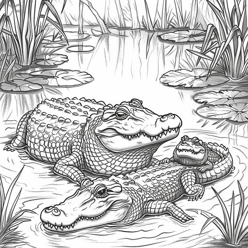 Learning Through Crocodile Coloring Page – IMAGELLA