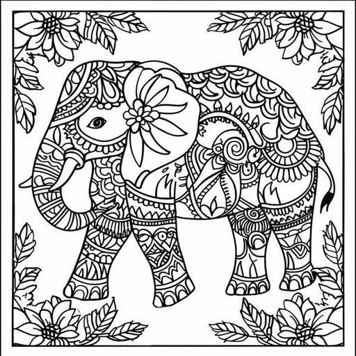 Brain-Engaging Elephant Coloring Page – IMAGELLA