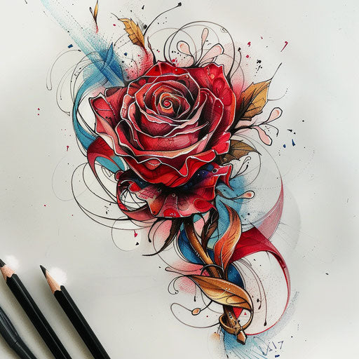 Red Rose Stencil Tattoo Kit – IMAGELLA