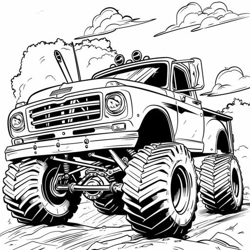 Monster Truck Color Page - Coloring Sheets For All Groups – Imagella