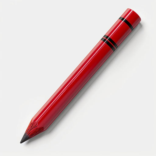 High-Res 4K Red Crayon Clipart in Photorealistic Style