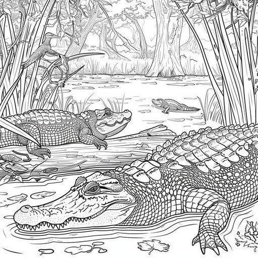 Brain-Boosting Crocodile Coloring Page for Family – IMAGELLA