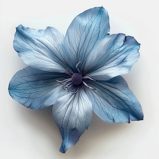 Ultra HD Blue Flower Clipart in Photorealistic Style Style