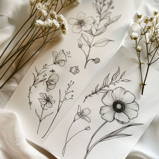 Premium Wildflower Tattoo Files