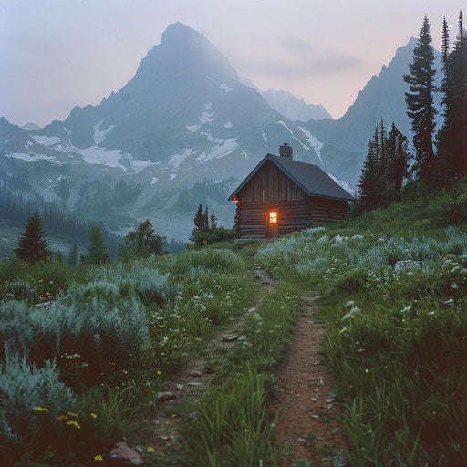 Mountain Cabin Vibrant Scenic Photography