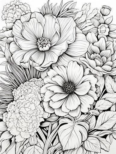 Brainy Fun with Flower Coloring Pages for Kids – IMAGELLA