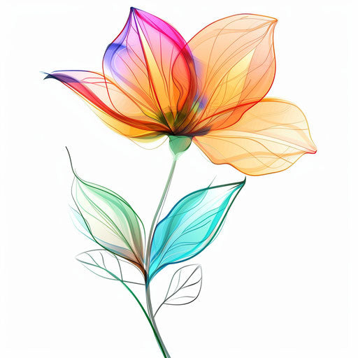 Flower Outline Image in Photorealistic Style: Vector Clipart in 4K ...