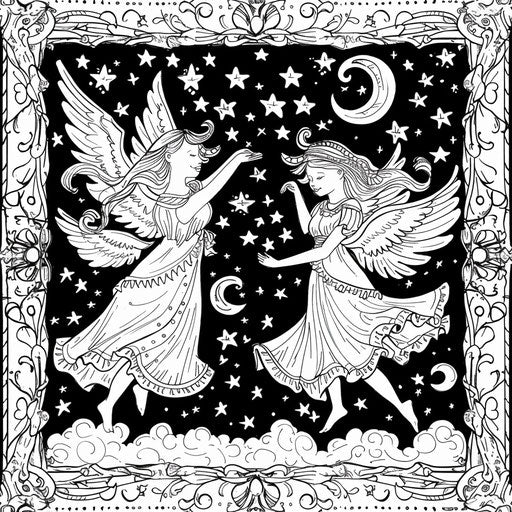Artistic Skills with Angel Coloring Page