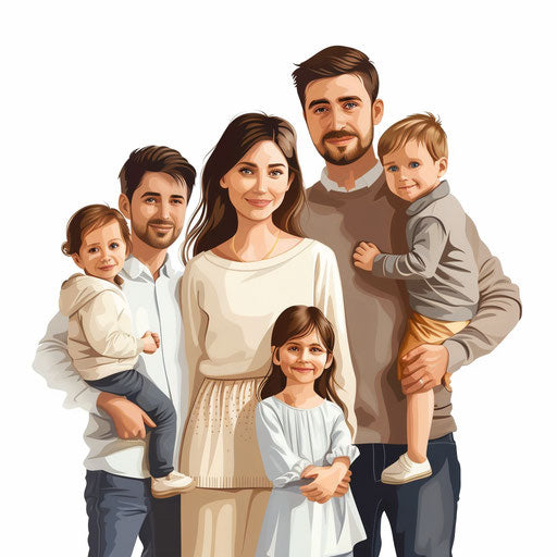 Photorealistic Styled Happy Family Graphics: 4K Vector Art – IMAGELLA