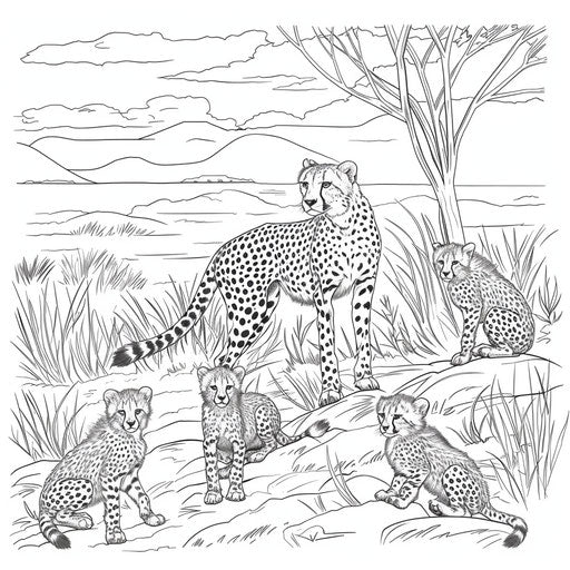 Explore & Learn: Cheetah Coloring Page for Kids – IMAGELLA