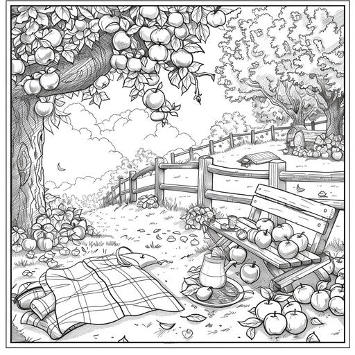 Brain-Boosting Apple Coloring Page for Family – IMAGELLA