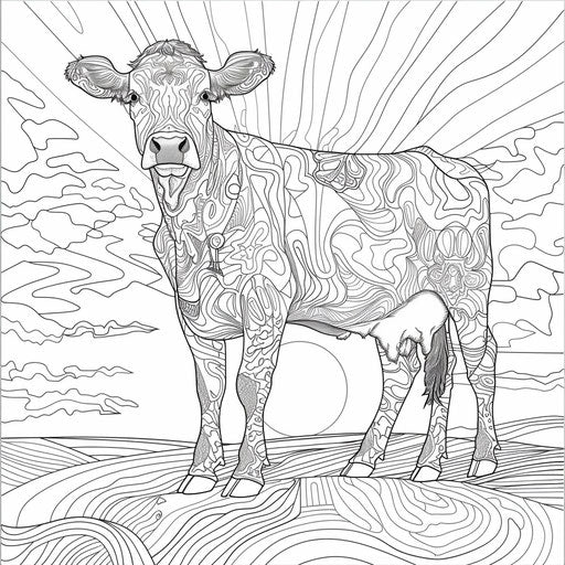 Cow Coloring Sheet: Perfect for Kids – IMAGELLA