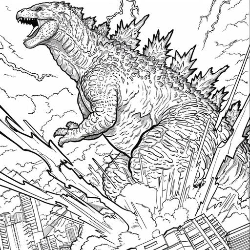 Boost Skills: Godzilla Printable Coloring Pages for Kids – IMAGELLA